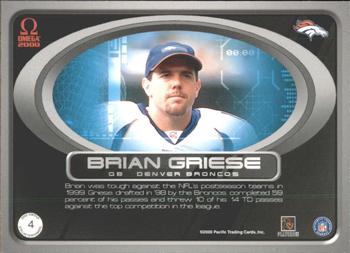 2000 Pacific Omega - Stellar Performers #4 Brian Griese Back
