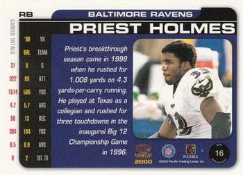 2000 Pacific Paramount - HoloSilver #16 Priest Holmes Back