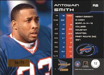 2000 Pacific Prism Prospects - Holographic Mirror #12 Antowain Smith Back
