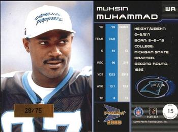2000 Pacific Prism Prospects - Holographic Mirror #15 Muhsin Muhammad Back