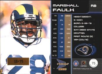 2000 Pacific Prism Prospects - Holographic Mirror #75 Marshall Faulk Back