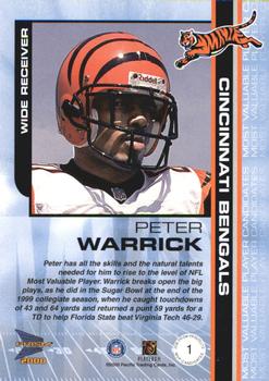 2000 Pacific Prism Prospects - MVP Candidates #1 Peter Warrick Back