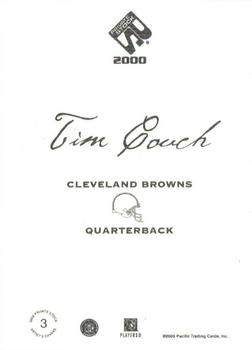 2000 Pacific Private Stock - Artist's Canvas #3 Tim Couch Back