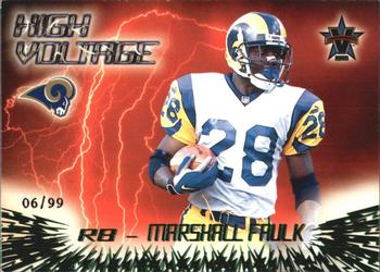 2000 Pacific Vanguard - High Voltage Green #28 Marshall Faulk Front