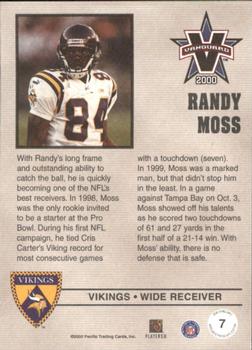 2000 Pacific Vanguard - Press Retail #7 Randy Moss Back