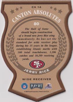 2000 Playoff Absolute - Canton Absolutes #CA 14 Jerry Rice Back