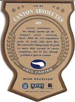 2000 Playoff Absolute - Canton Absolutes #CA 21 Cris Carter Back