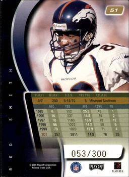 2000 Playoff Absolute - Coaches Honors #51 Rod Smith Back