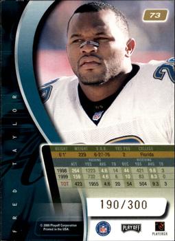 2000 Playoff Absolute - Coaches Honors #73 Fred Taylor Back