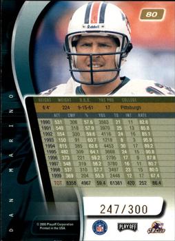 2000 Playoff Absolute - Coaches Honors #80 Dan Marino Back