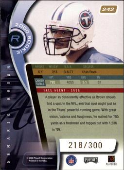 2000 Playoff Absolute - Coaches Honors #242 Demario Brown Back