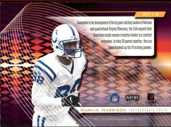 2000 Playoff Absolute - Extreme Team #XT-19 Marvin Harrison Back