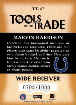 2000 Playoff Absolute - Tools of the Trade #TT-47 Marvin Harrison Back
