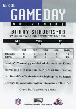 2000 Playoff Momentum - Game Day Souvenirs #GDS 30 Barry Sanders Back