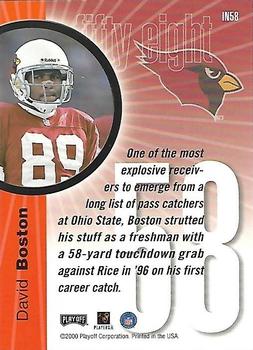 2000 Playoff Prestige - Inside the Numbers #IN58 David Boston Back