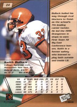 2000 Press Pass - Gold Zone #24 Keith Bulluck Back