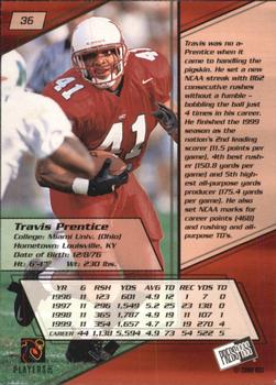 2000 Press Pass - Gold Zone #36 Travis Prentice Back