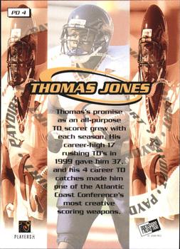 2000 Press Pass - Paydirt #PD4 Thomas Jones Back