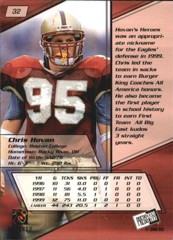 2000 Press Pass - Torquers #32 Chris Hovan Back