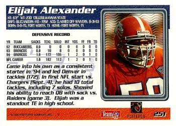1995 Topps #251 Elijah Alexander Back