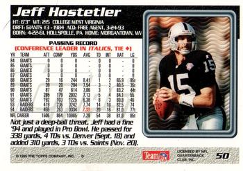 1995 Topps #50 Jeff Hostetler Back