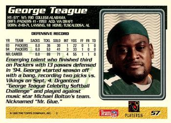 1995 Topps #57 George Teague Back