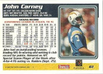 1995 Topps #61 John Carney Back
