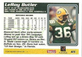 1995 Topps #65 LeRoy Butler Back