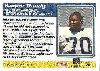 1995 Topps #81 Wayne Gandy Back