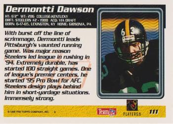 1995 Topps #111 Dermontti Dawson Back