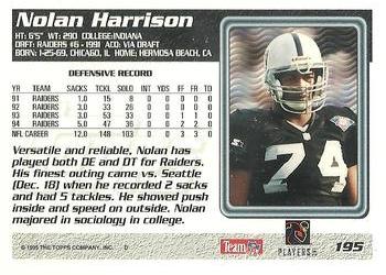 1995 Topps #195 Nolan Harrison Back