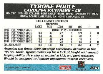 1995 Topps #234 Tyrone Poole Back