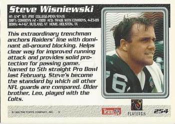 1995 Topps #254 Steve Wisniewski Back
