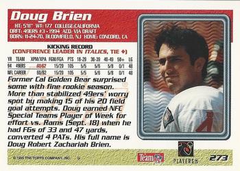1995 Topps #273 Doug Brien Back
