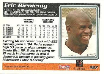 1995 Topps #327 Eric Bieniemy Back