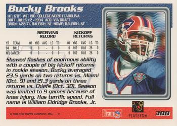 1995 Topps #388 Bucky Brooks Back