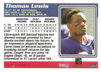 1995 Topps #399 Thomas Lewis Back