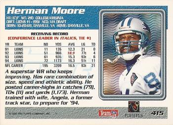 1995 Topps #415 Herman Moore Back
