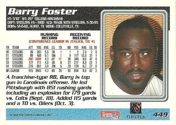 1995 Topps #449 Barry Foster Back