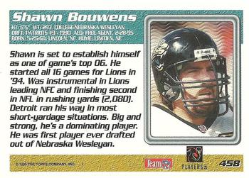 1995 Topps #458 Shawn Bouwens Back
