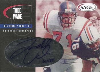 2000 SAGE - Autographs Red #A47 Todd Wade Front