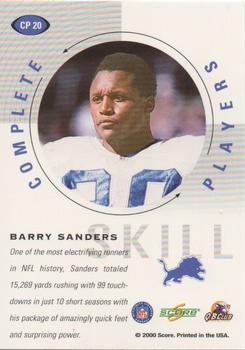 2000 Score - Complete Players Blue #CP 20 Barry Sanders Back