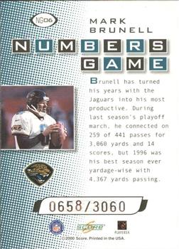 2000 Score - Numbers Game Silver #NG06 Mark Brunell Back