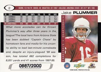 2000 Score - Scorecard #2 Jake Plummer Back