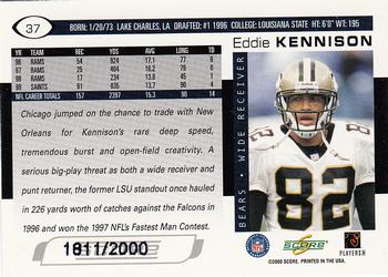 2000 Score - Scorecard #37 Eddie Kennison Back