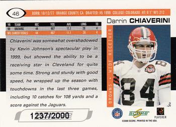 2000 Score - Scorecard #46 Darrin Chiaverini Back