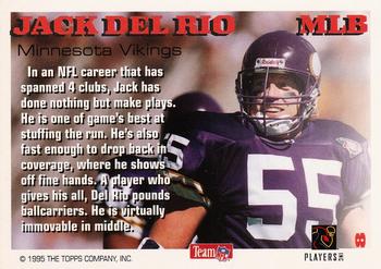 1995 Topps - Hit List #8 Jack Del Rio Back
