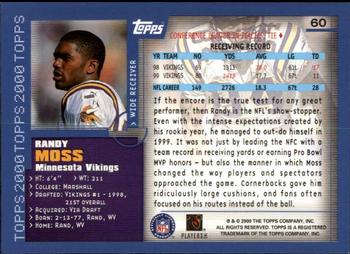 2000 Topps - Topps Collection #60 Randy Moss Back