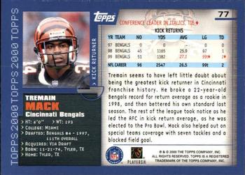 2000 Topps - Topps Collection #77 Tremain Mack Back