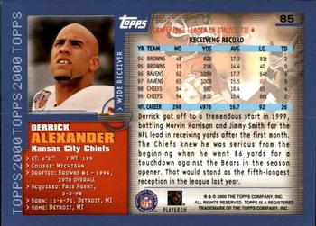 2000 Topps - Topps Collection #85 Derrick Alexander Back